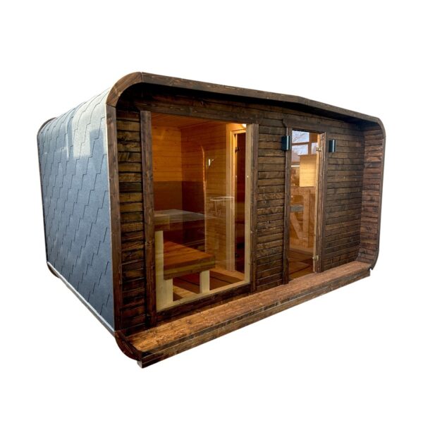 Dřevěná čtvercová sauna Wide RELAX 4 m