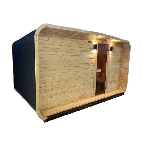 Dřevěná čtvercová sauna Wide RELAX 4 m