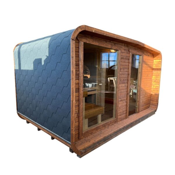 Dřevěná čtvercová sauna Wide RELAX 4 m