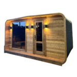 Dřevěná čtvercová sauna Wide RELAX 4 m