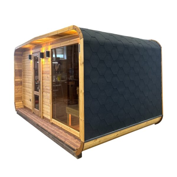 Dřevěná čtvercová sauna Wide RELAX 4 m