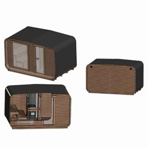 Dřevěná čtvercová sauna Wide RELAX 4 m