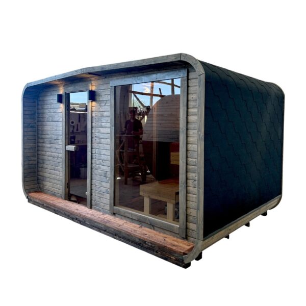 Dřevěná čtvercová sauna Wide RELAX 4 m