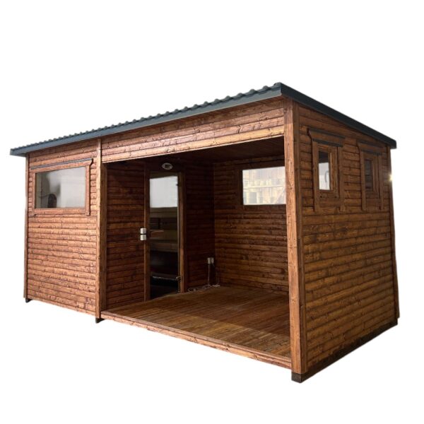 Dřevěná sauna 4 XL BOX COMBI