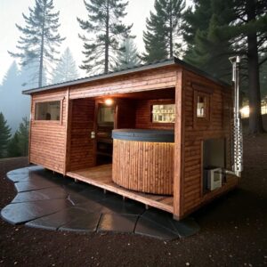 Dřevěná sauna 4 XL BOX COMBI