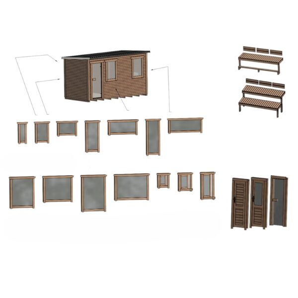 Dřevěná sauna 4 XL BOX RELAX