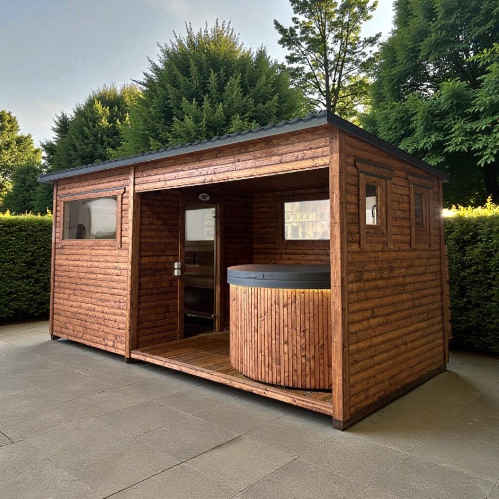 Dřevěná sauna 5 XL BOX COMBI