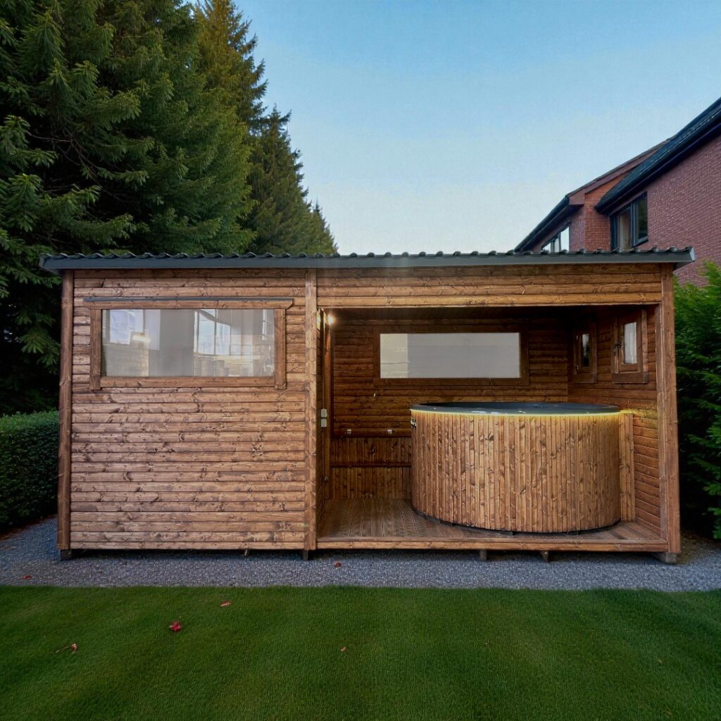 Dřevěná sauna 5,4 XL BOX COMBI