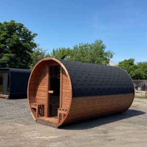 Dřevěná sudová sauna RELAX – 4 m