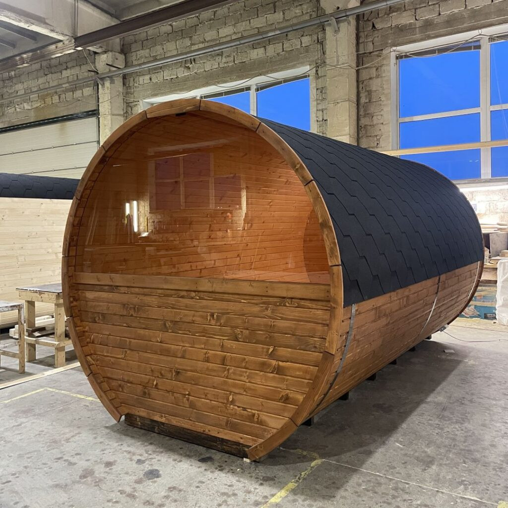 Dřevěná sudová sauna RELAX – 4 m