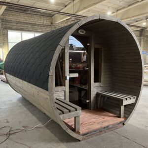 Dřevěná sudová sauna RELAX – 4,5 m