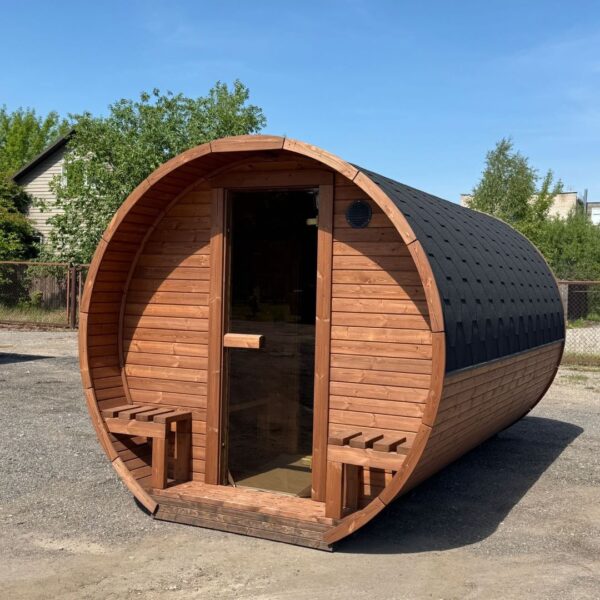 Dřevěná sudová sauna RELAX – 4,5 m