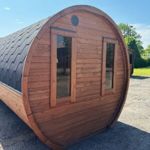 Dřevěná sudová sauna RELAX – 5,4 m