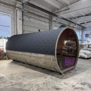 Dřevěná sudová sauna RELAX – 5,4 m