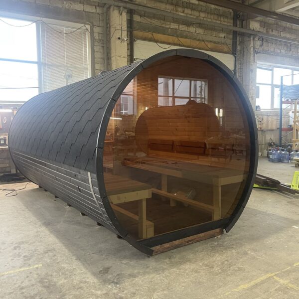 Dřevěná sudová sauna RELAX – 5,4 m