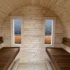 Dřevěná sudová sauna s terasou – 3 m