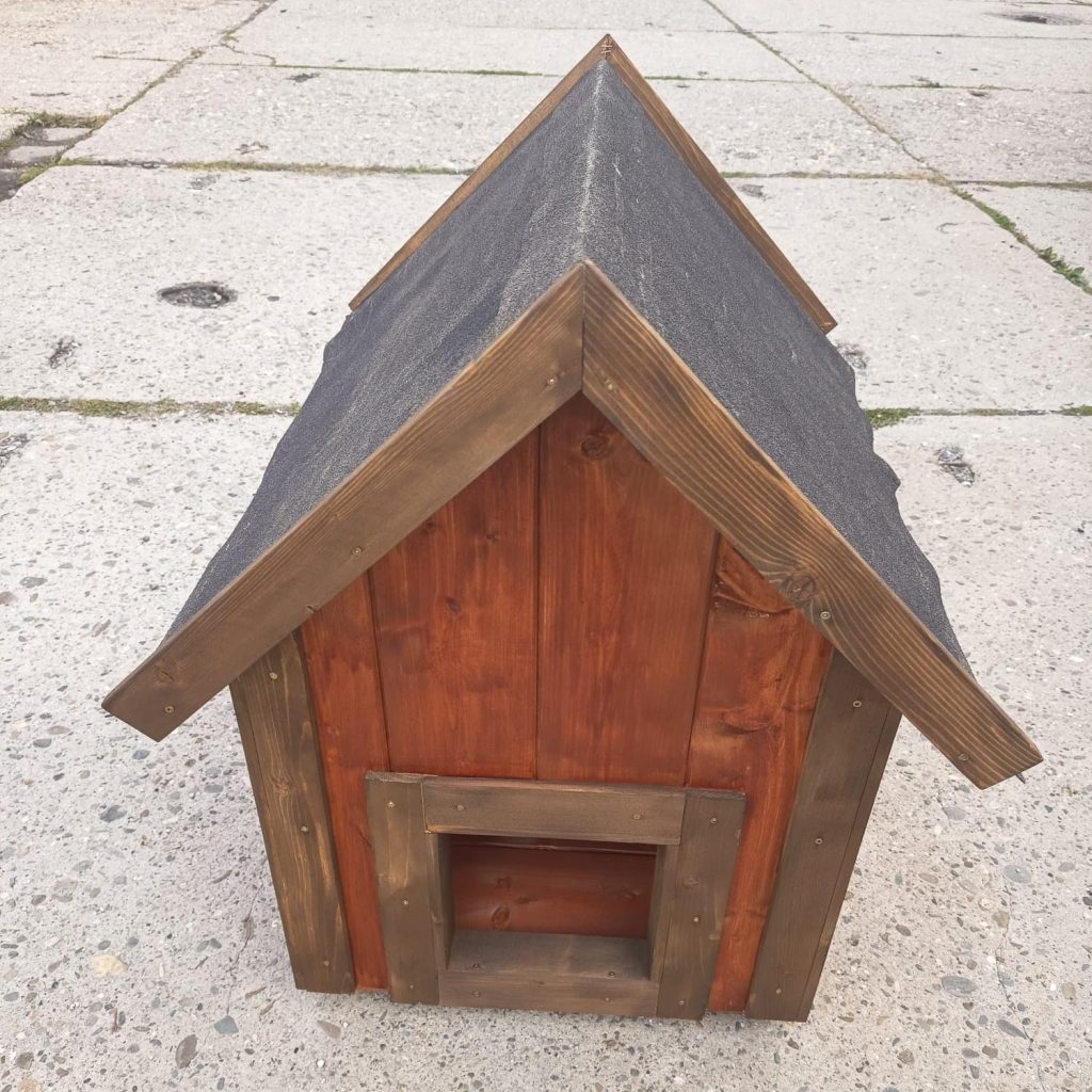 Dřevěná bouda pro psy/kočky - 65x47x70 cm - Kaštan/teak - VÝPRODEJ
