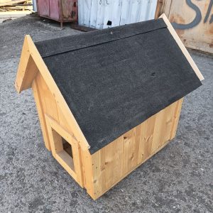 Dřevěná bouda pro psy/kočky - 65x47x70 cm - PŘÍRODNÍ - VÝPRODEJ
