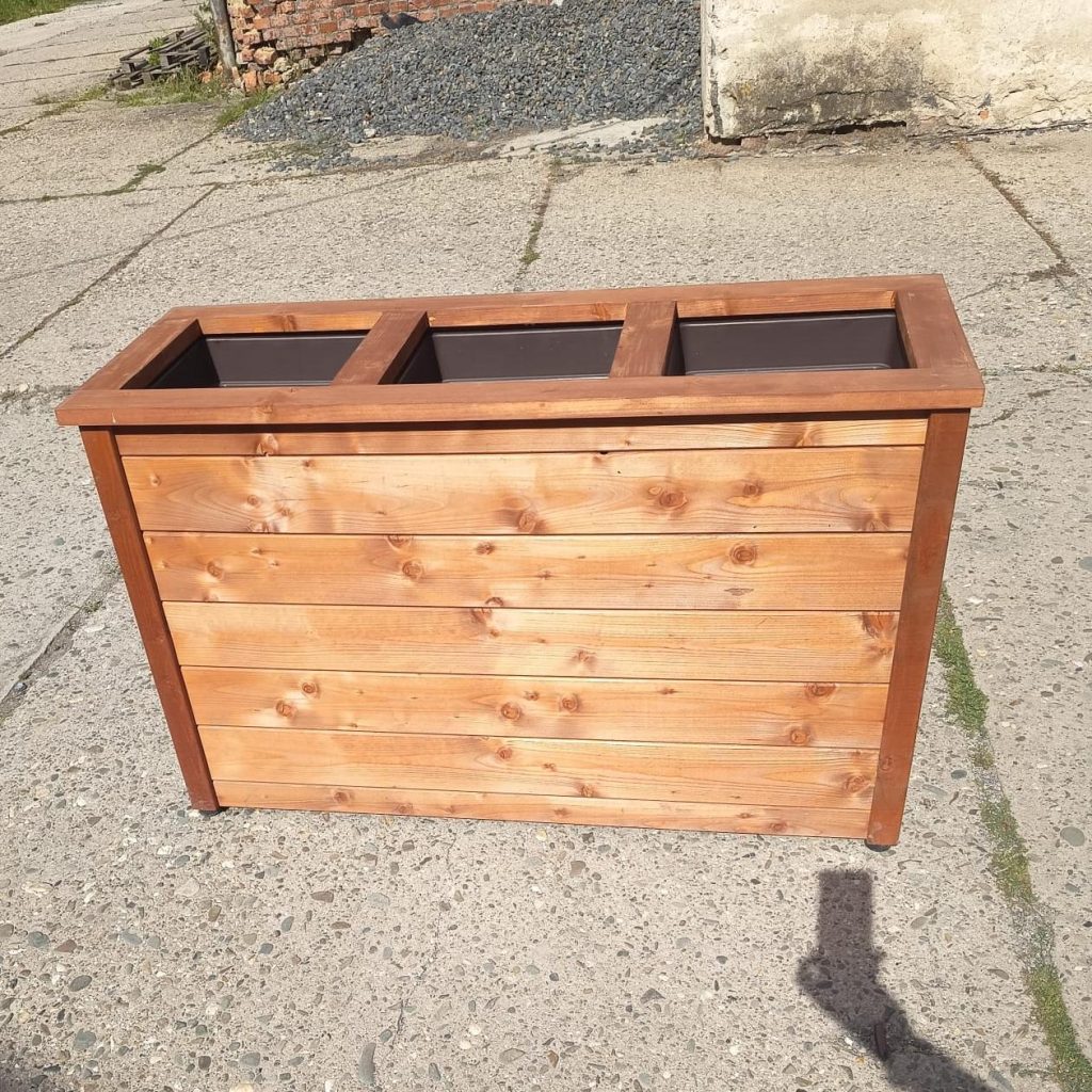 Květináč Trio- rozměr 116x40x70 CM - kaštan- VÝPRODEJ