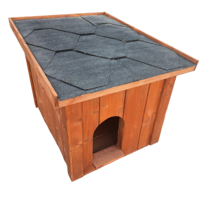 Dřevěná zateplená bouda 63x46x52cm - barva teak - VÝPRODEJ