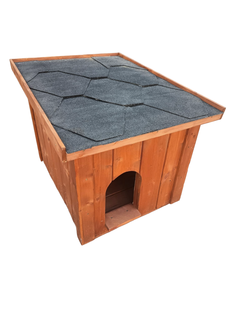 Dřevěná zateplená bouda 63x46x52cm - barva teak - VÝPRODEJ