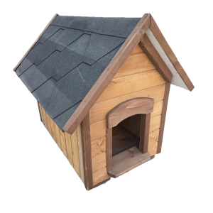Dřevěná zateplená bouda pro středně velké psy - 82x52x78cm - barva dub - VÝPRODEJ