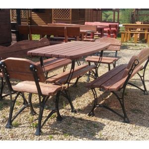 Zahradní stůl IRON - 170 cm - teak - VÝPRODEJ
