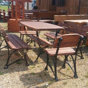 Zahradní stůl IRON - 170 cm - teak - VÝPRODEJ