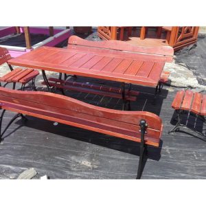 Zahradní stůl IRON - 170 cm - teak - VÝPRODEJ