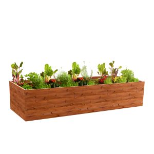 Vyvýšený záhon MODŘÍN CLASSIC 100x80x46 cm - kaštan - se dnem - VÝPRODEJ