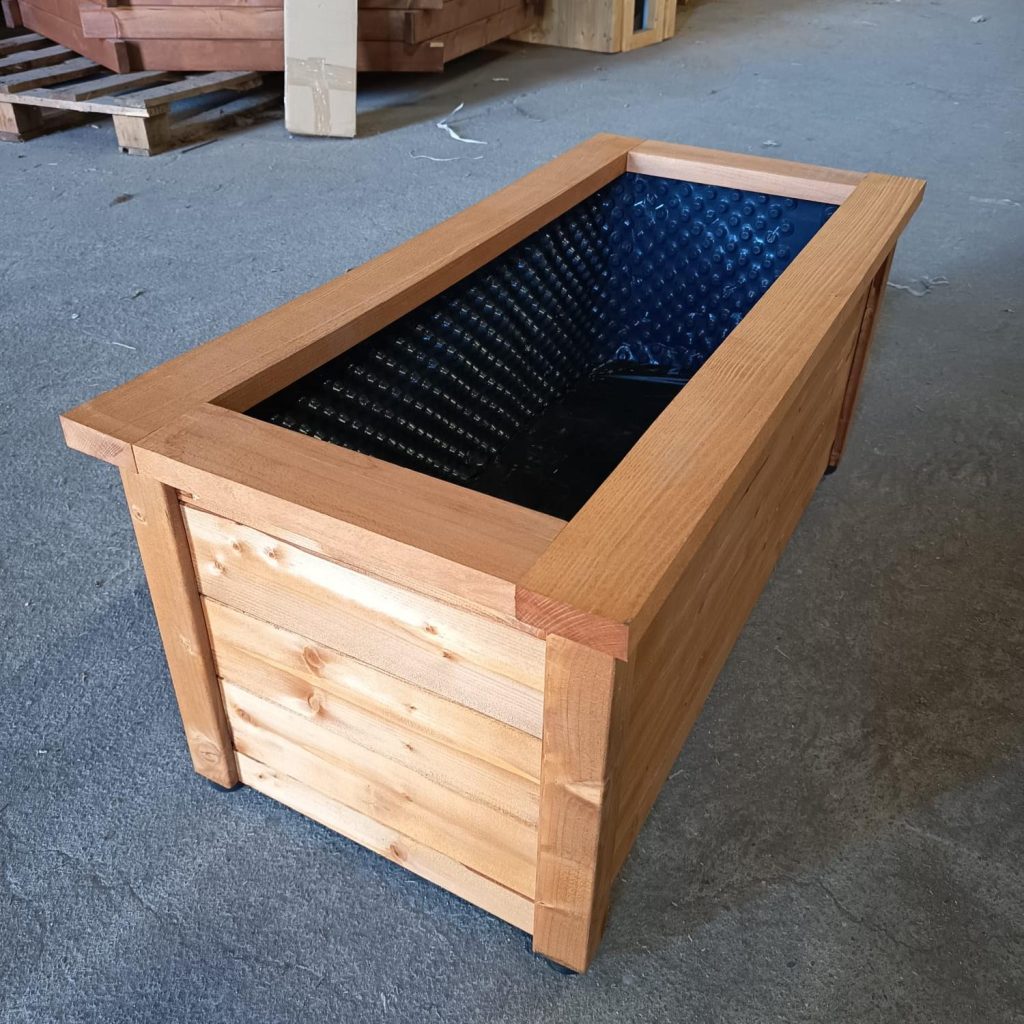 Dřevěný květináč truhlík TATRAN KOMBI - barva kaštan - 89x42x40 - VÝPRODEJ