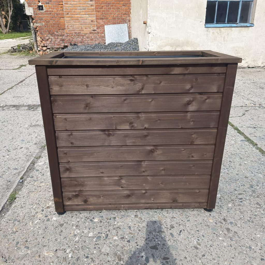 Dřevěný vysoký květináč TATRAN KOMBI - barva OŘECH - 90x42x70- VÝPRODEJ