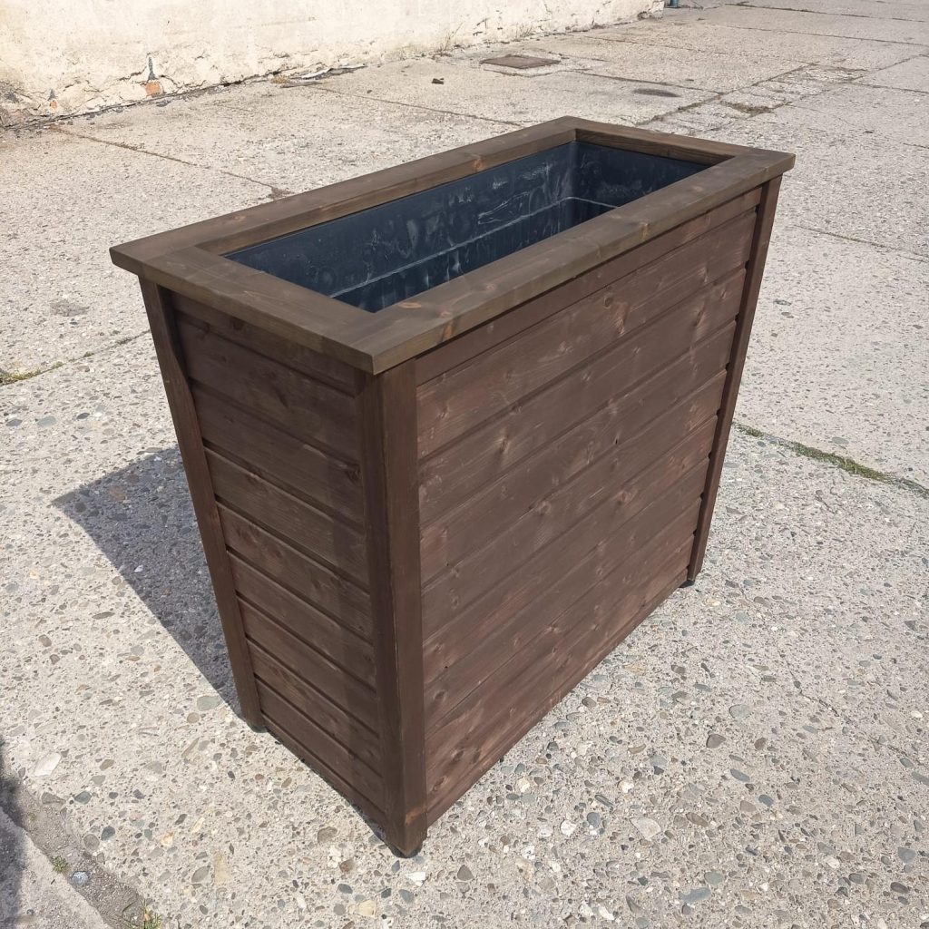 Dřevěný vysoký květináč TATRAN KOMBI - barva OŘECH - 90x42x70- VÝPRODEJ